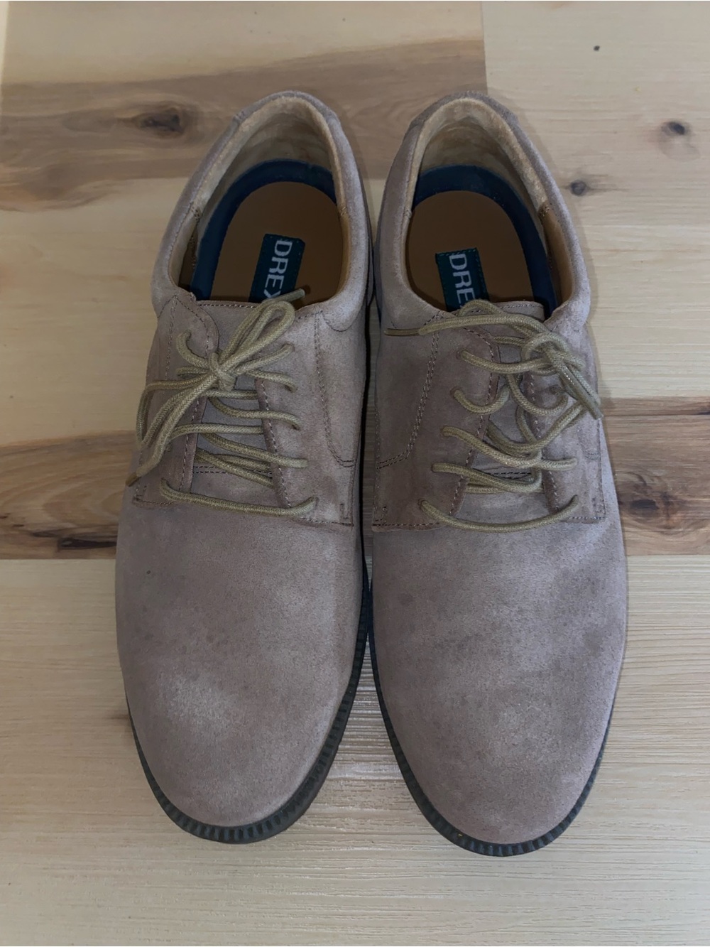 Suede / nubuck brown plain toe Oxford dress shoes